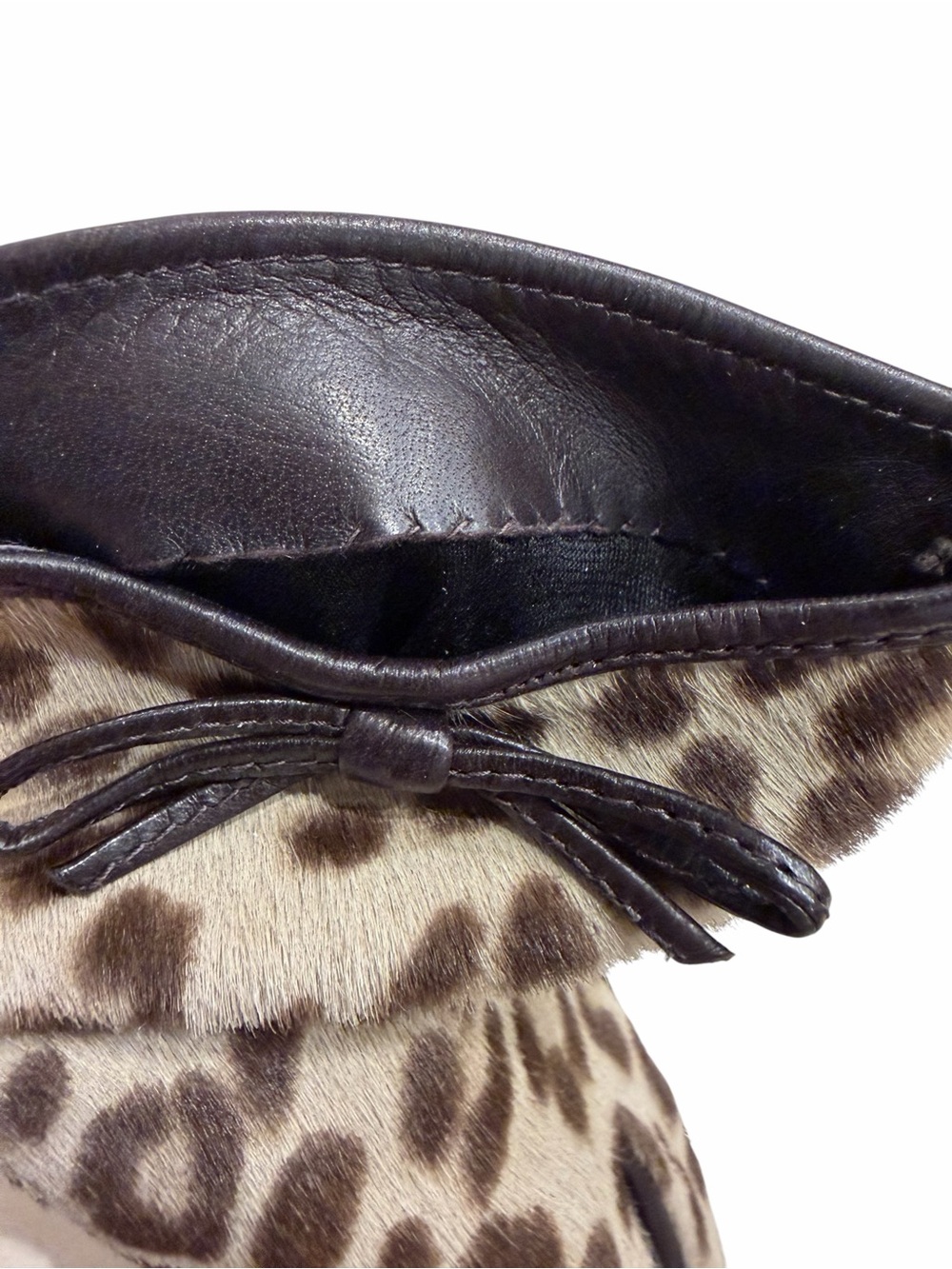 Coach Women's Calfskin Leopard Print Leather Hide  Gloves Size 7 - Picture 3 of 3